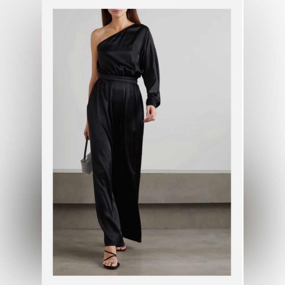 NWT Privy Satin One Sleeve Black Jumper Long sleeve One Shoulder